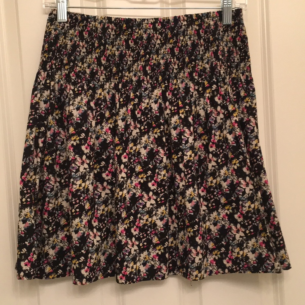 H&M black floral skirt